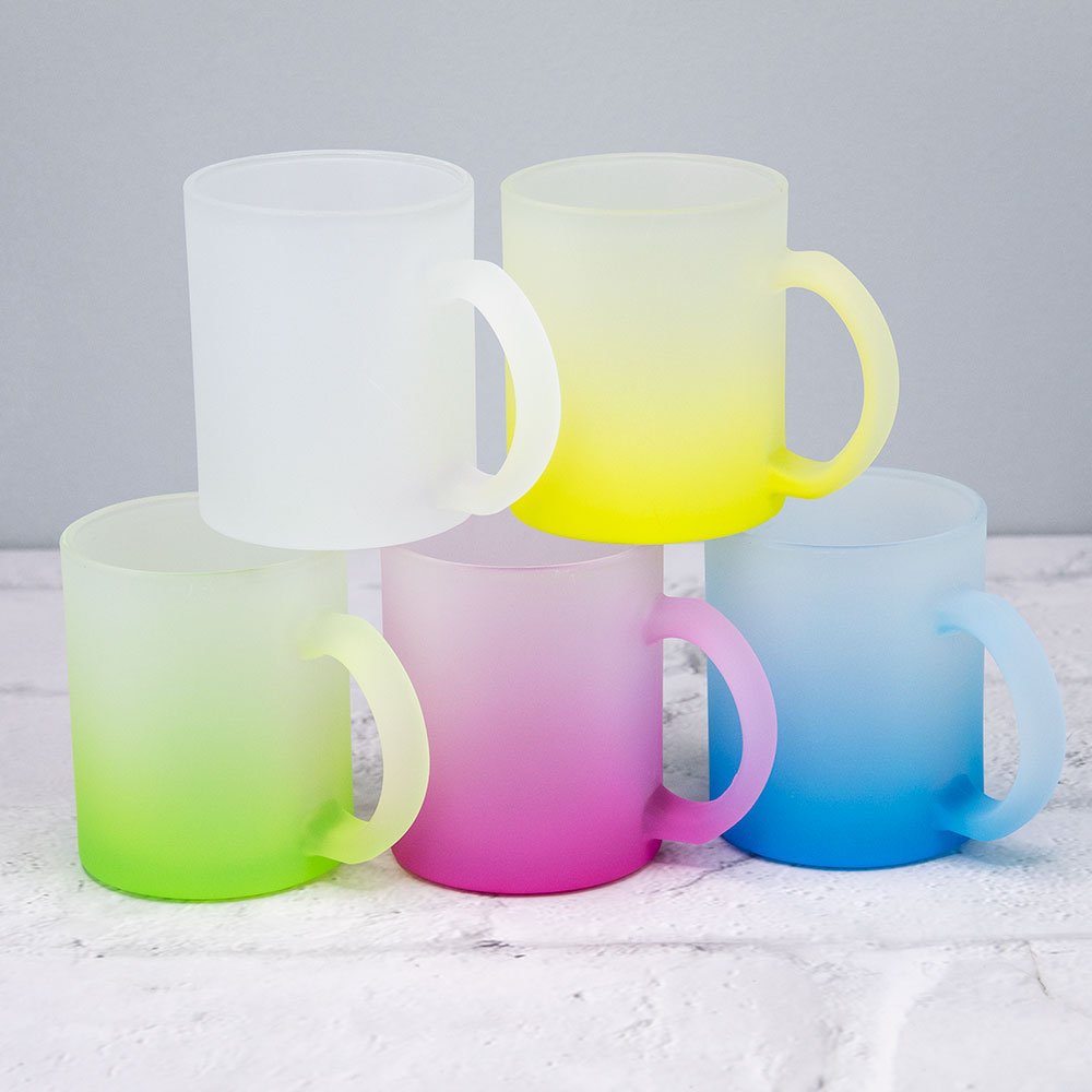 plottiX - 11oz Glastasse Frosted mit Farbverlauf - Gruppe