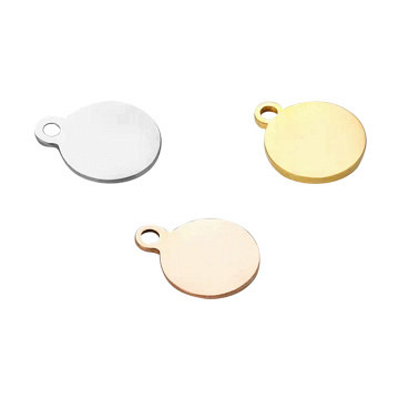 Round Pendant -Gold & Silver &  Rose Gold Color (30 pcs) 10*12mm