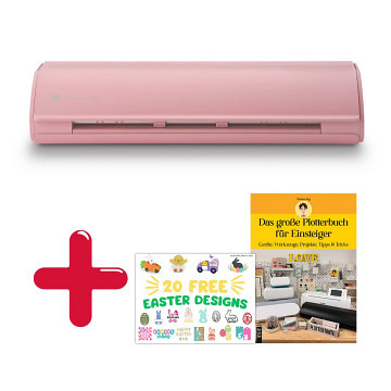 SILHOUETTE CAMEO 5 - Rosa + Das große Plotterbuch für Einsteiger von Miriam Jug + 20 Oster Designs